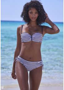 Venice Beach Damen Bandeau-Bikini-Top "Summer", blau, Gr. 42, Polyamid, Xtra Life LYCRA, Bikini-Oberteile, Im Streifendesign