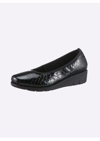 Classic Basics Damen Ballerina, Gr. 40, schwarz, Lackleder, Leder, Basic, Schuhe