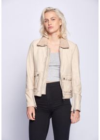 Maze Damen Lederjacke "42020103", beige, Gr. S, Obermaterial: 100% Lammleder / Futter: 100% Baumwolle / Kragen: 100% Polyester / Ärmelfutter: 100%