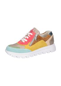 Waldläufer WALDLÄUFER Damen Plateausneaker "H-AJALA", Gr. 4,5, bunt, Veloursleder, Lackleder, Nappaleder, modisch, Schuhe, Schnürer, Halbschuh Komfortschuh in