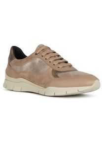 Geox Damen Sneaker "D SUKIE", Gr. 36, grau, Veloursleder, Nubukleder, Leder, modisch, Schuhe, mit Schimmer, Freizeitschuh, Halbschuh, Schnürschuh