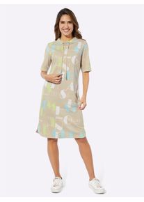 Classic Basics Damen Shirtkleid "Jersey-Kleid", grün, Gr. 50, gemustert, mehrfarbig, Jersey, Single Jersey, 100% Baumwolle, Kleider