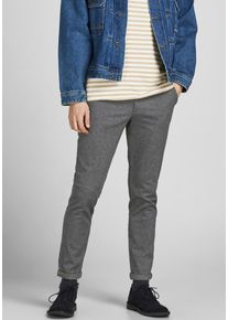 Jack & Jones JACK & JONES Herren Chinohose "JPSTMARCO JJFURY AKM", grau, modisch, Gr. 32, unifarben, Web, Obermaterial: 98% Baumwolle, 2% Elasthan, Hosen