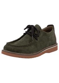 Rieker Herren Schnürschuh, Gr. 46, grün, Veloursleder, Lederimitat, kontrastfarbene Details, sportlich, Schuhe, Halbschuh, Mokassin, Schnürer in