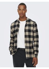 Only & Sons ONLY & SONS Herren Karohemd "GUDMUND LS CHECKED SHIRT", blau, modisch, Gr. L, kariert, Web, Obermaterial: 100% Baumwolle, Hemden