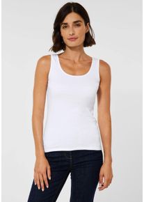 Cecil Damen Tanktop "Style Linda", weiß, Basic, Gr. S, Jersey, Obermaterial: 100% Baumwolle, Tops, im Style Linda