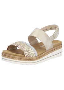 Remonte Damen Keilsandalette "ELLE-Collection", Gr. 40, beige, Leder, Lederimitat, Flechtoptik, modisch, Schuhe, Sommerschuh, Sandale, Keilabsatz,
