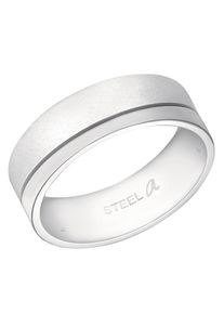 Amor Damen Fingerring "Uni Chic", 52, Edelstahl, 6mm, silber, Edelstahl, Fingerringe