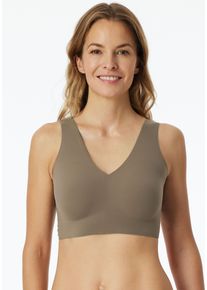 Schiesser Damen Bustier "Invisible Soft", Gr. 38, braun, Microtouch, Obermaterial: 75% Polyamid, 25% Elasthan, unifarben, casual, BHs, mit sanfter