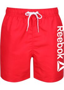 Reebok Herren Badeshorts "Yestin", rot, sportlich, Gr. XL, unifarben, bedruckt, Microfaser, Polyester, Badehosen, mit elastischem Bund und Kordelzug