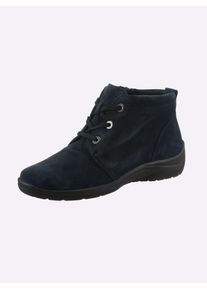 Waldläufer WALDLÄUFER Damen Stiefelette, Gr. 7,5, blau, Veloursleder, Basic, Schuhe
