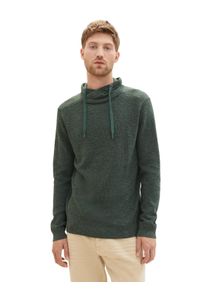 Tom Tailor Herren Strickpullover, grün, casual, Gr. S, Obermaterial: 60% Baumwolle, 40% Polyester. Futter: 100% Baumwolle, Pullover, mit Kordelzug am