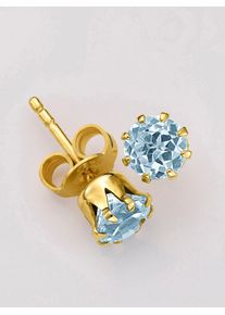 Lady Damen Paar Ohrstecker, Blautopas ct, Metall, gold, Metall, Ohrringe