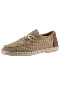 VERBENAS Herren Mokassin "TRUMAN HOLE", Gr. 44, grau, Textil, Veloursleder, unifarben mit Farbeinsatz, Veloursleder, klassisch, Schuhe, Espadrilles,