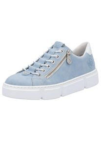 Rieker Damen Slip-On Sneaker, Gr. 40, blau, Lederimitat, sportlich, Schuhe, mit Reißverschluss außen, Freizeitschuh, Halbschuh, Schlupfschuh