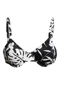 Roxy Damen Triangel-Bikini-Top "Printed Roxy Love The Muse", schwarz-weiß, Gr. XS, 74% Nylon, 26% Elasthan, Bikini-Oberteile