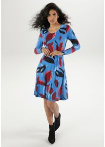 Damen Jerseykleid, bunt, feminin, Gr. 40, Aniston SELECTED, bedruckt, Single Jersey, Obermaterial: 95% Viskose, 5% Elasthan, Kleider, in leichter