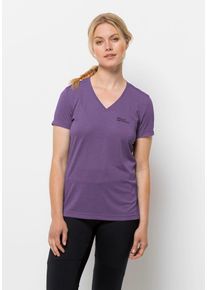 Jack Wolfskin Damen V-Shirt "CROSSTRAIL T WOMEN", lila, Gr. XS, OBERSTOFF: 100% POLYESTER, Shirts