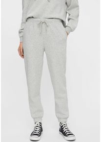 Pieces Damen Jogginghose "PCCHILLI HW SWEAT PANTS NOOS BC", grau, casual, Gr. M, meliert, Web, Obermaterial: 60% Baumwolle, 40% Polyester, Hosen