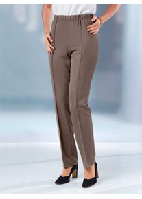 Classic Basics Damen Dehnbund-Hose, grau, Gr. 46, unifarben, 100% Polyester, Hosen
