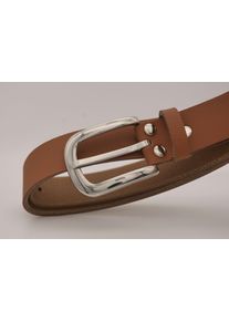 AnnaMatoni Damen Ledergürtel, braun, casual, Gr. 110, unifarben, Rindsleder, Gürtel, mit silberner Schließe