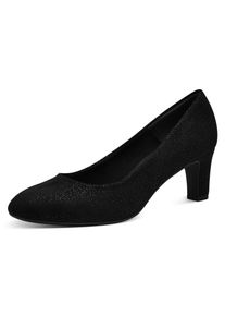 Tamaris Damen Pumps "DAENERYS", Gr. 37, schwarz, Textil, unifarben, Veloursleder, Strukturmuster, klassisch, Schuhe, Abendschuh, Festtagsschuh,