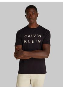 Calvin Klein Herren T-Shirt "CP-ENLARGED LOGO T-SHIRT", schwarz, casual, Gr. XXL, unifarben, Single Jersey, Obermaterial: 100% Baumwolle, Shirts, mit