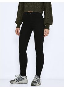 Noisy may Damen Skinny-fit-Jeans "NMCALLIE HW SKINNY BLACK JEANS NOOS", schwarz, modisch, Gr. 30, unifarben, Denim/Jeans, Obermaterial: 75%