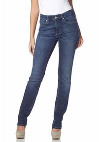 MAC Damen Stretch-Jeans "Melanie", blau, feminin, Gr. 40, Abriebeffekte, Denim/Jeans, Obermaterial: 98% Baumwolle, 2% Elasthan, Jeans, Gerade