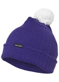 Urban Classics Damen Beanie "Urban Classics Unisex Contrast Bobble Beanie", lila, Kunstfaser, Mützen