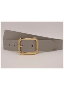 AnnaMatoni Damen Ledergürtel, grau, casual, Gr. 100, unifarben, Rindsleder, Gürtel, mit goldener Schließe