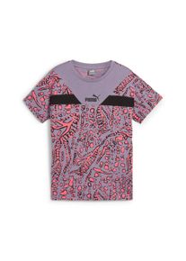 Puma Kinder T-Shirt "POWER HYPERNATURAL AOP RELAXED TEE G", lila, sportlich, Gr. 164, colorblocking, Jersey, Obermaterial: 100% Baumwolle, Shirts