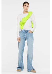 Damen Rundhalsshirt, weiß, casual, Gr. XL, SENSES.THE LABEL, unifarben, Material: 95% Baumwolle, 5% Elasthan, Shirts, mit Baumwolle