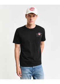 Gant Herren T-Shirt "REG ARCHIVE SHIELD EMB SS T-SHIRT", schwarz, casual, Gr. XXL, unifarben, Jersey, Obermaterial: 100% Baumwolle, Shirts, von dem