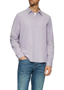 s.Oliver Herren Langarmhemd, lila, casual, Gr. XXXL, unifarben, Obermaterial: 78% Baumwolle, 20% Elasthan, 2% Polyester, Hemden, aus Seersucker