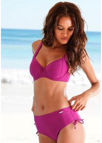 Lascana Damen Bügel-Bikini, pink, Gr. 38, unifarben, Polyamid, Bikini-Sets, mit seitlich geraffter Bikinihose