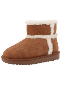 Tom Tailor Kinder Winterboots, Gr. 39, braun, Textil, Glitzer, casual, Schuhe, Plateau, Schlupfboots mit edlem Glitzerdruck