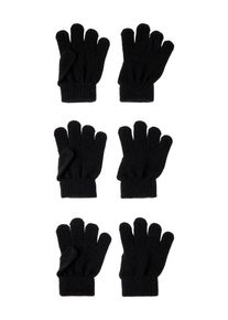 name it Baby Strickhandschuhe "NKNMAGIC GLOVES 3P NOOS", schwarz, casual, Gr. 7, unifarben, Strick, Feinstrick, Materialmix, Handschuhe