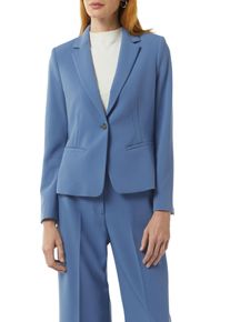 comma, COMMA Damen Kurzblazer, blau, casual, Gr. 46, unifarben, Web, Obermaterial: 73% Polyester, 20% Viskose, 7% Elasthan. Futter: 100% Polyester, Blazer,