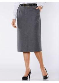 CLASSIC Damen Webrock, grau, Gr. 46, unifarben, 96% Schurwolle, 4% Elasthan, Röcke