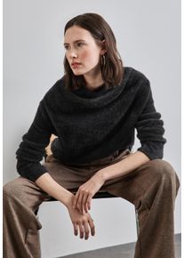 Street One Damen Rundhalspullover, schwarz, casual, Gr. 34, unifarben, Strick, Obermaterial: 78% Polyamid, 11% Baumwolle, 11% Polyacryl, Pullover,