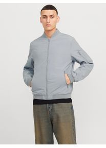 Jack & Jones JACK & JONES Herren Blouson "JJERUSH BOMBER NOOS", grau, modisch, Gr. S, unifarben, Web, Obermaterial: 100% Polyester, Jacken, mit