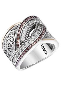 TASHI Damen Silberring "INDIAN TIED, MT.AN.0108.0134/5/6", 17,5, Silber 925 (Sterlingsilber), gold, Silber 925 (Sterlingsilber), Fingerringe, mit