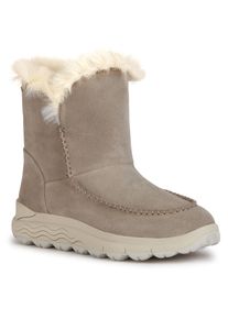 Geox Damen Winterboots "D SPHERICA 4X4 B ABX", Gr. 39, beige, Veloursleder, casual, Schuhe, Keilabsatz, Schlupfschuh mit TEX-Ausstattung