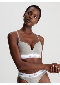 Damen Push-up-BH "PLUNGE PUSH UP", Calvin Klein Underwear, Gr. 85, grau, Jersey, Obermaterial: 53% Baumwolle, 35% Modal, 12% Elasthan, meliert,