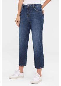 Damen Regular-fit-Jeans, blau, casual, Gr. 30, SENSES.THE LABEL, Abriebeffekte, Material: 98% Baumwolle, 2% Elasthan, Jeans, mit hoher Leibhöhe