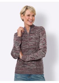 Classic Basics Damen Strickpullover "Stehkragen-Pullover", grau, Gr. 38, gemustert, mehrfarbig, meliert, 100% Polyacryl, Pullover