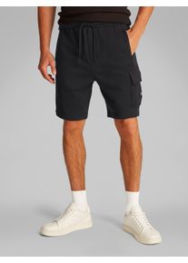Herren Shorts "WOVEN LABEL SHORT", schwarz, casual, Gr. S, Calvin Klein Jeans, unifarben, Sweatware, Obermaterial: 100% Baumwolle, Hosen, mit