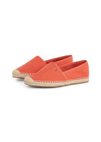 Tommy Hilfiger Damen Espadrille "FLAG CANVAS ESPADRILLE", Gr. 37, rot, Baumwolle, sportlich, Schuhe, Slipper, Flats, Bequemschuh mit Bastbezug und