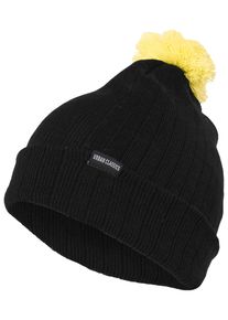 Urban Classics Damen Beanie "Urban Classics Unisex Neon Contrast Bobble Beanie", schwarz, Kunstfaser, Mützen